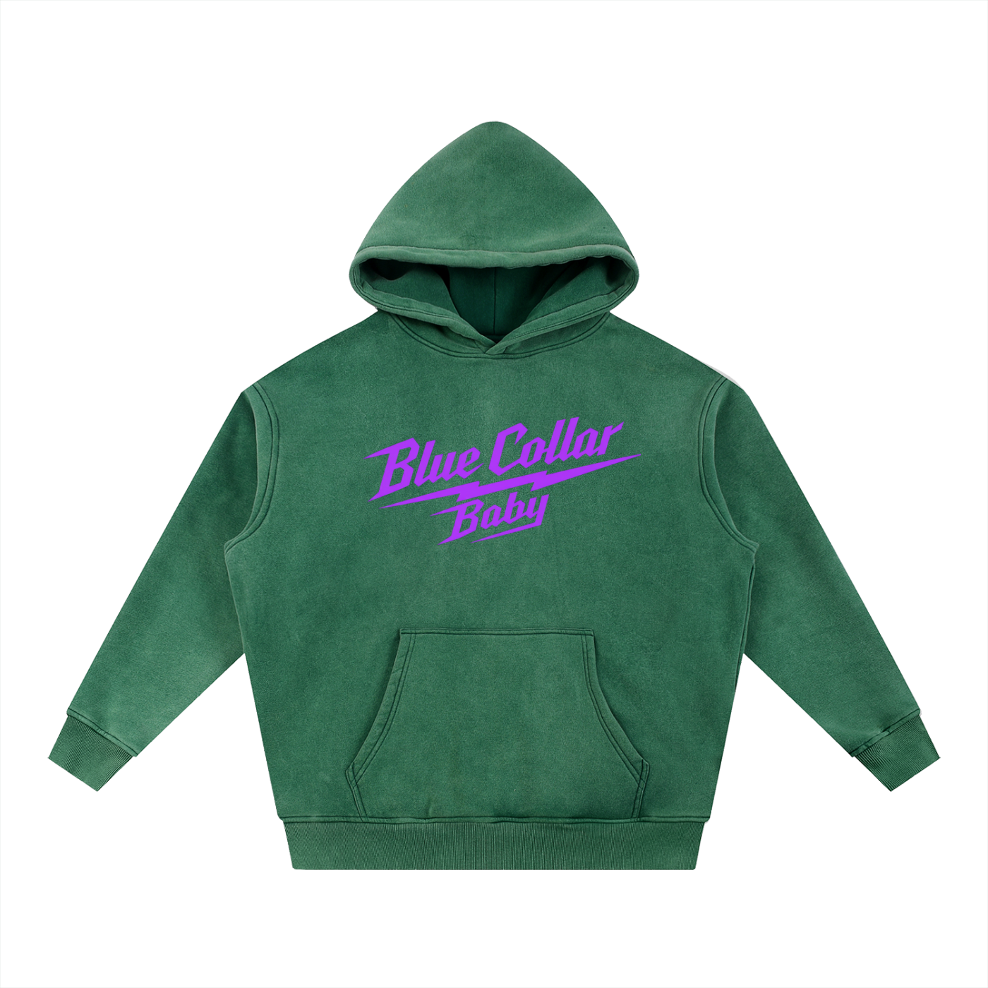 Blue Collar Baby Washed Oversize Hoodie in Green